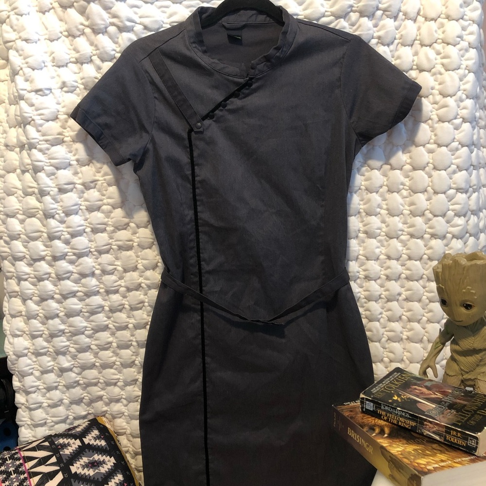 Gray ButtonUp Work Dress